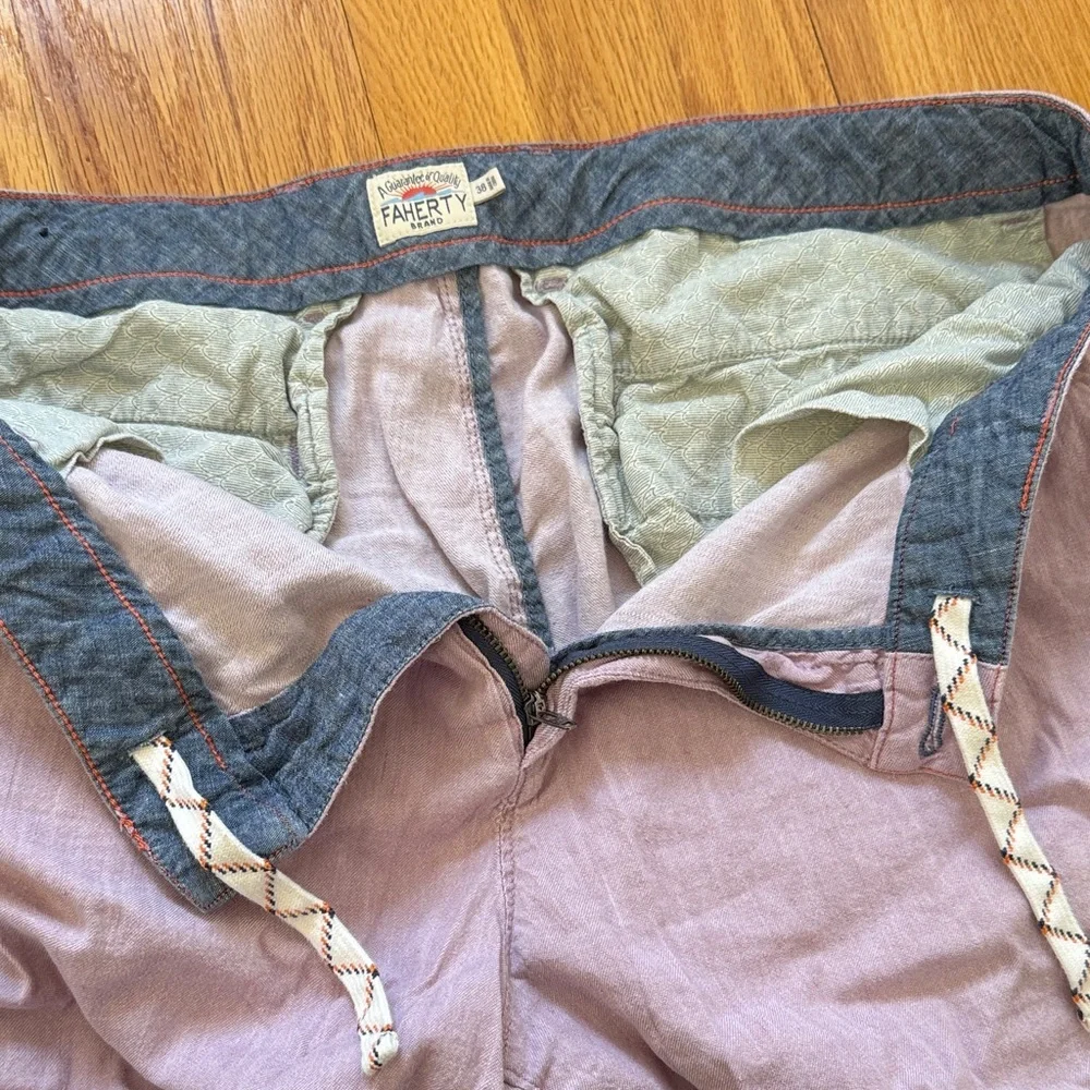 Faherty Light Pink Linen Shorts
